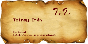 Tolnay Irén névjegykártya